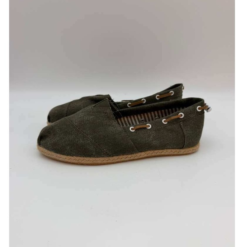 Slip-On Canvas Espadrille Shoes Lightweight Flat Women - Khaki - Size 39 US 8.5